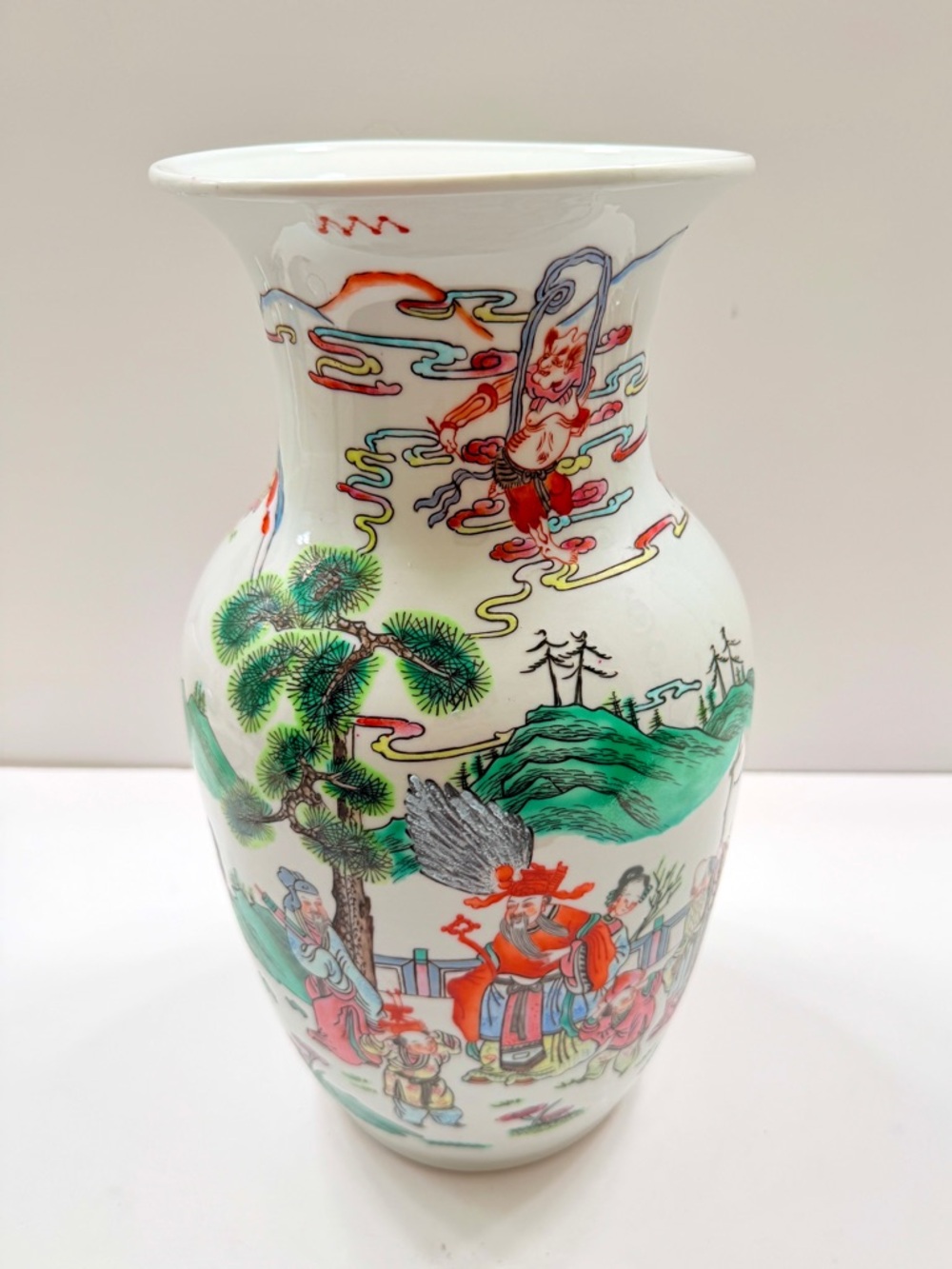 Antique Chinese Qing Tongzhi Dynasty Famille Porcelain Vase Figures Landscape